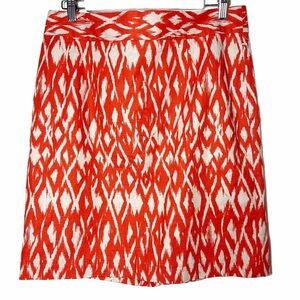 BANANA REPUBLIC Orange & Beige Ikat Print Skirt | Size 12